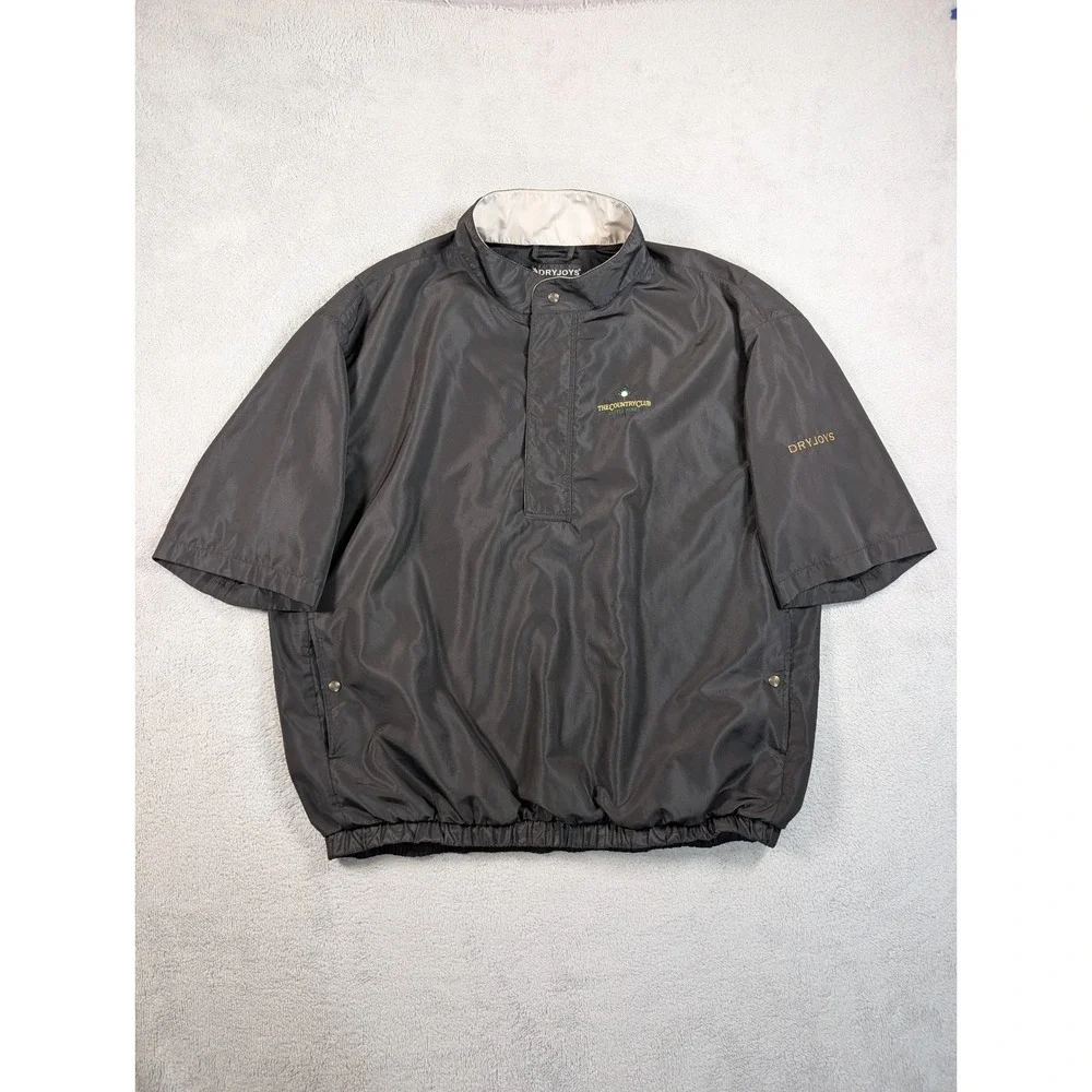 FootJoy DryJoys Mens XXL Black Short Sleeve Golf Windshirt Castle Pines Pullover